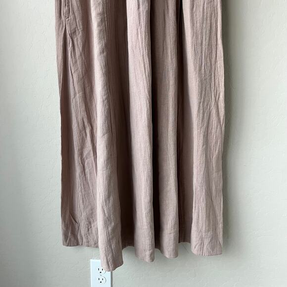 NEW Free People Babydoll Dress Feel‎ The Frill Cotton Tan Midi Dress Size S - Picture 4 of 9